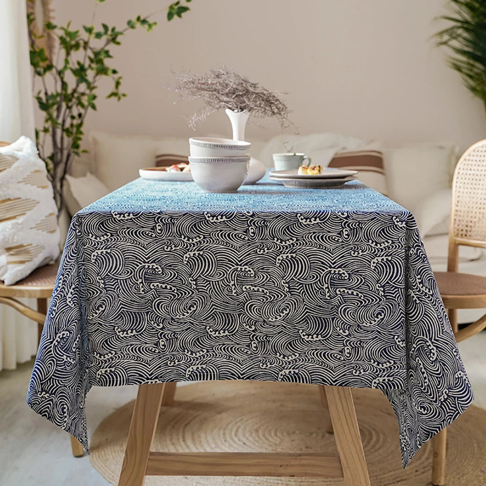 High-quality cotton and linen tablecloth