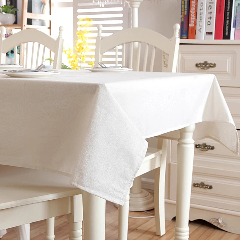 Elegant Cotton Tablecloth White Lace