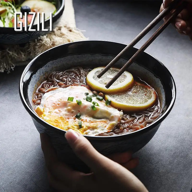 Ceramic Rice Bowl Ripple Ramen