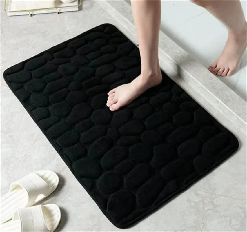 Cobblestone Embossed Bathroom Bath Mat