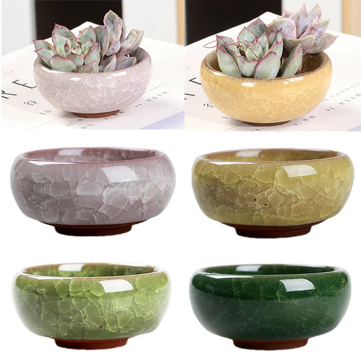 Natural ice cracked Ceramic Flowerpot