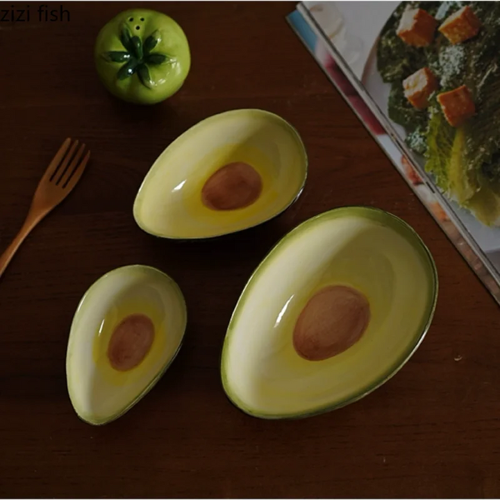 Hand Painted Ceramic Bowls Avocado