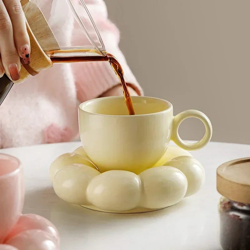 Cute Cloud Ceramic Mug with Plate