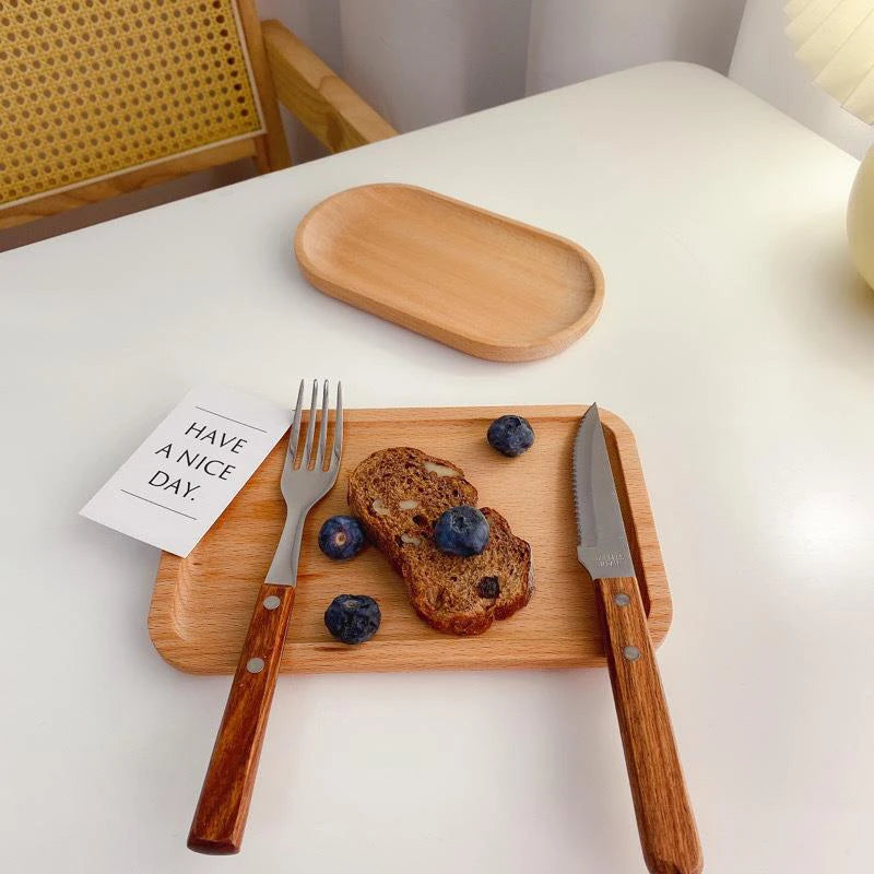 Wooden Serving Tray Elliptical