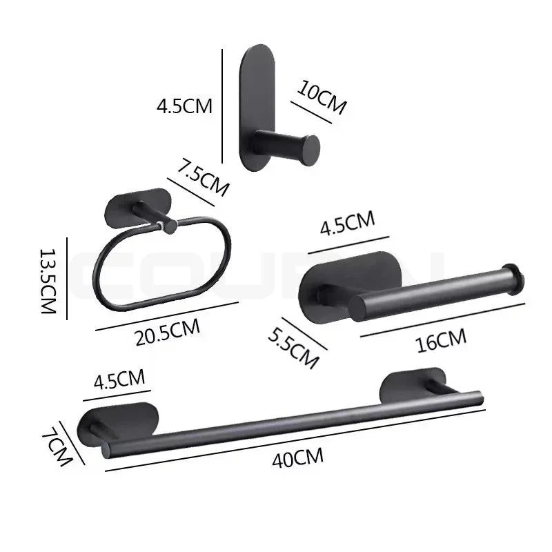 Stainless Steel Bath Hardware Set - Sleek