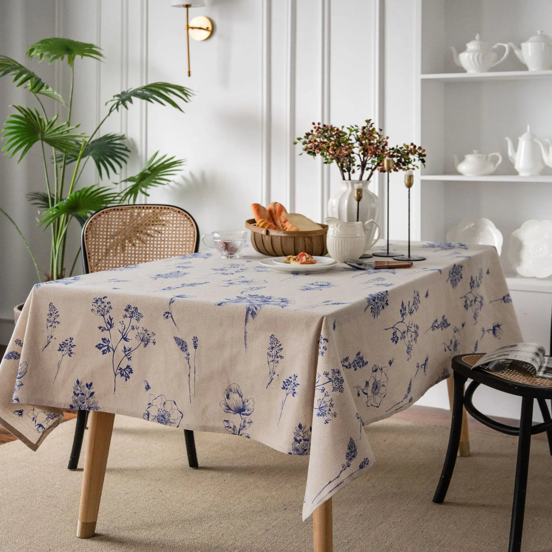 Cotton Linen Printed Pine Tablecloth