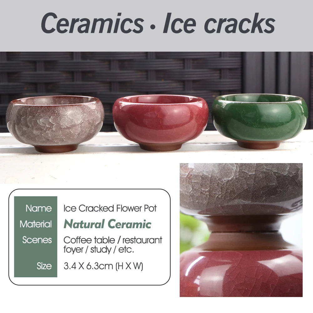 Natural ice cracked Ceramic Flowerpot