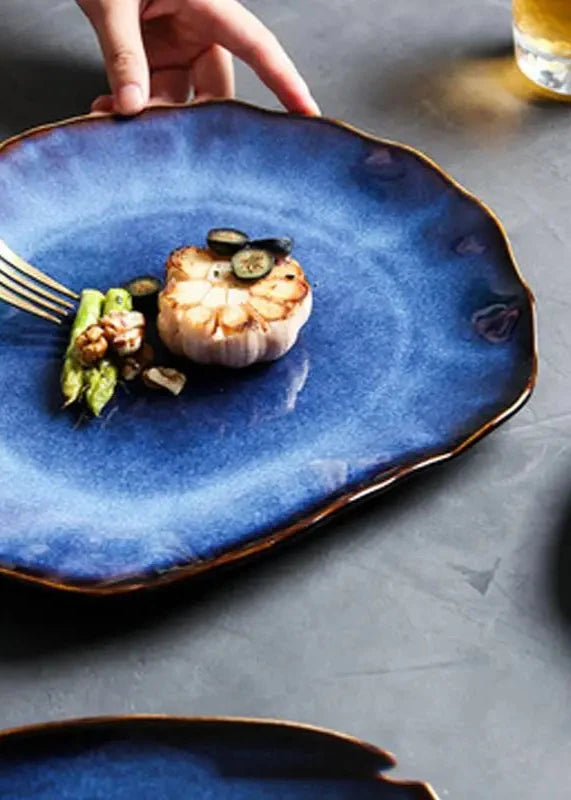 Blue Irregular Ceramic Plates