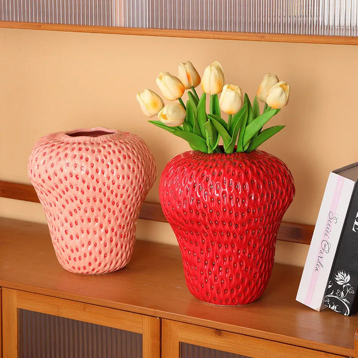 Strawberry Ceramic Vase