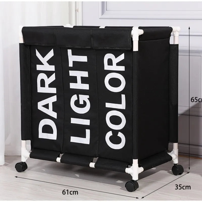 Foldable Laundry Basket Roller Dirty Clothes