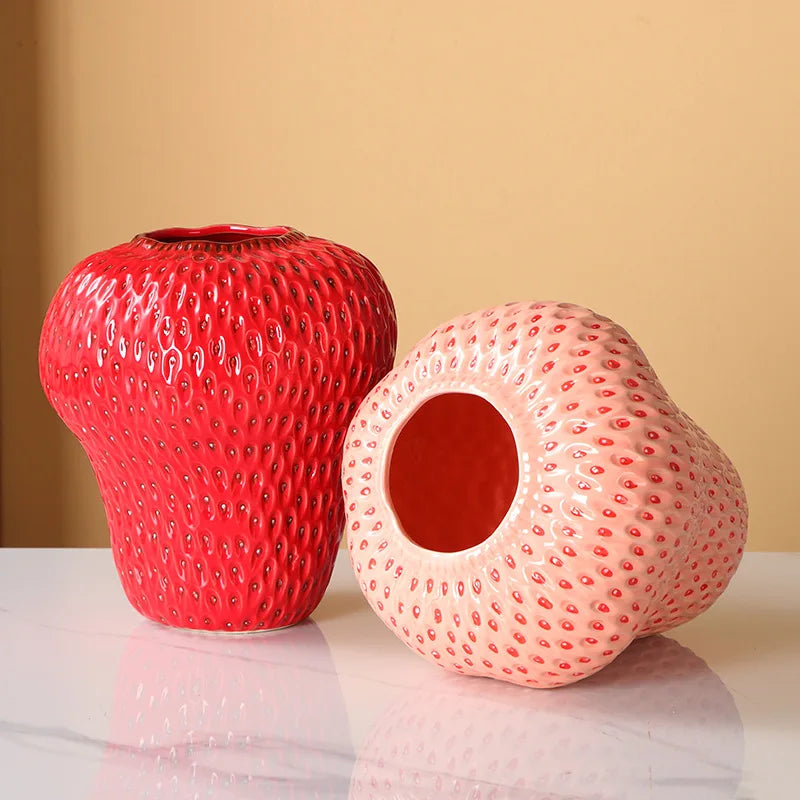 Strawberry Ceramic Vase