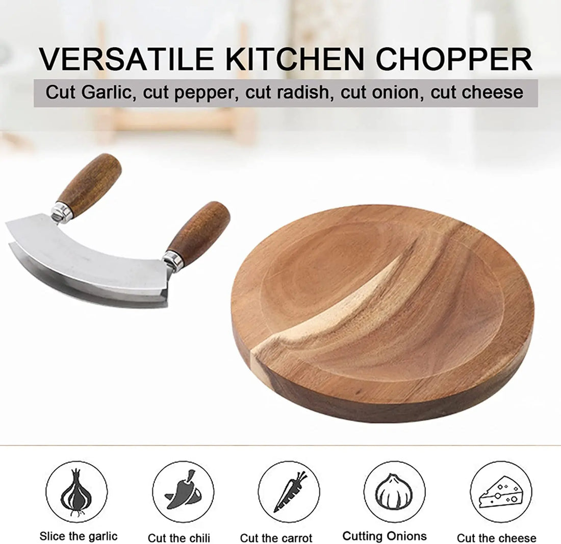 Knife and Round Cutting Board