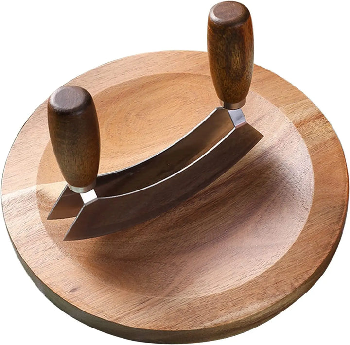 Knife and Round Cutting Board