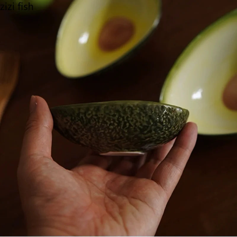 Hand Painted Ceramic Bowls Avocado