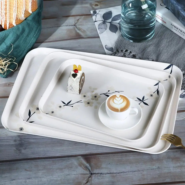 Floral Design Melamine Tray