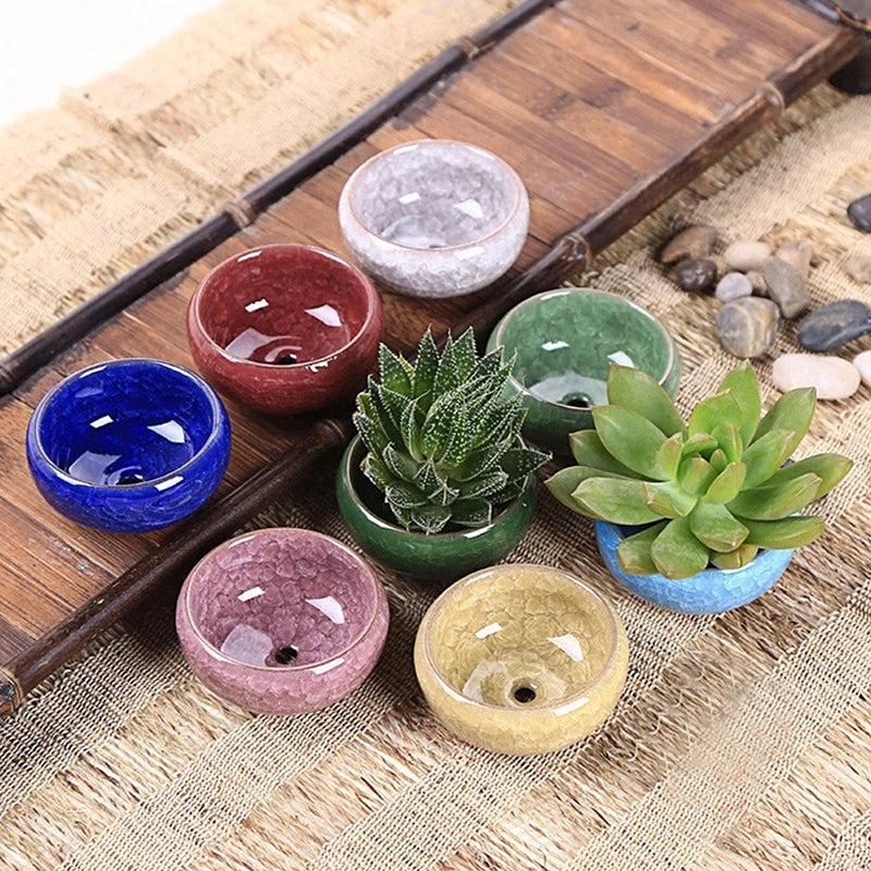 Natural ice cracked Ceramic Flowerpot