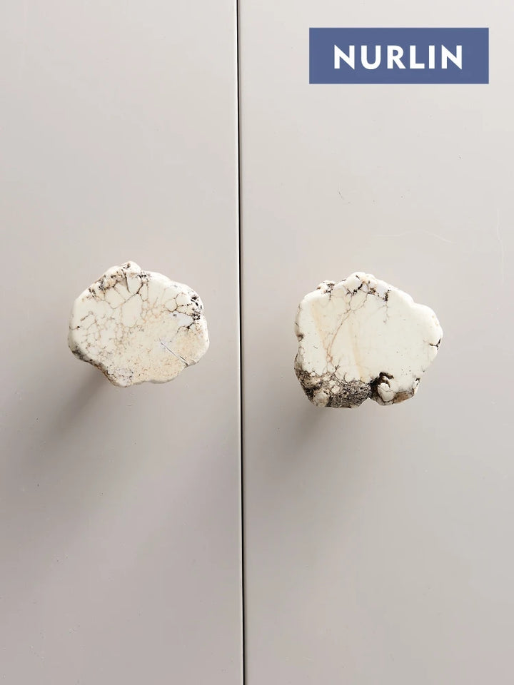 Natural White Turquoise Marble Door Handle