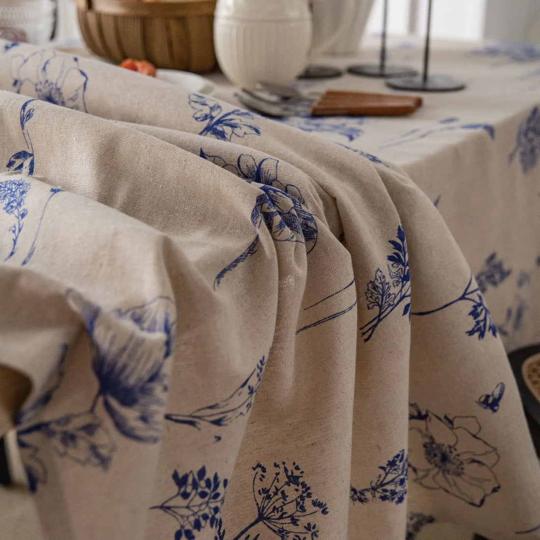 Cotton Linen Printed Pine Tablecloth