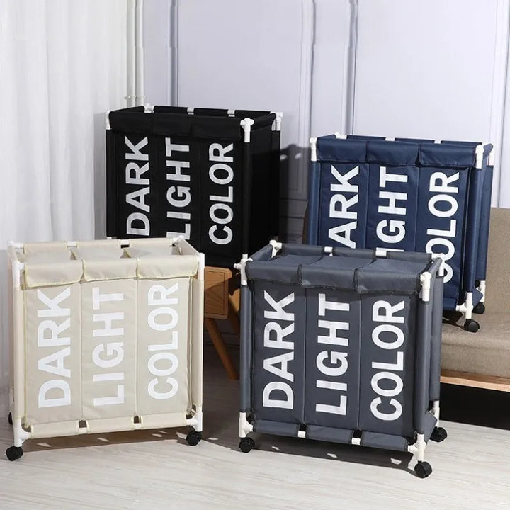 Foldable Laundry Basket Roller Dirty Clothes