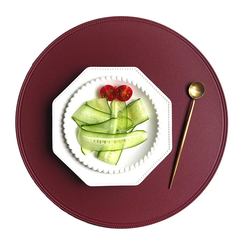 Round Imitation Leather Placemat