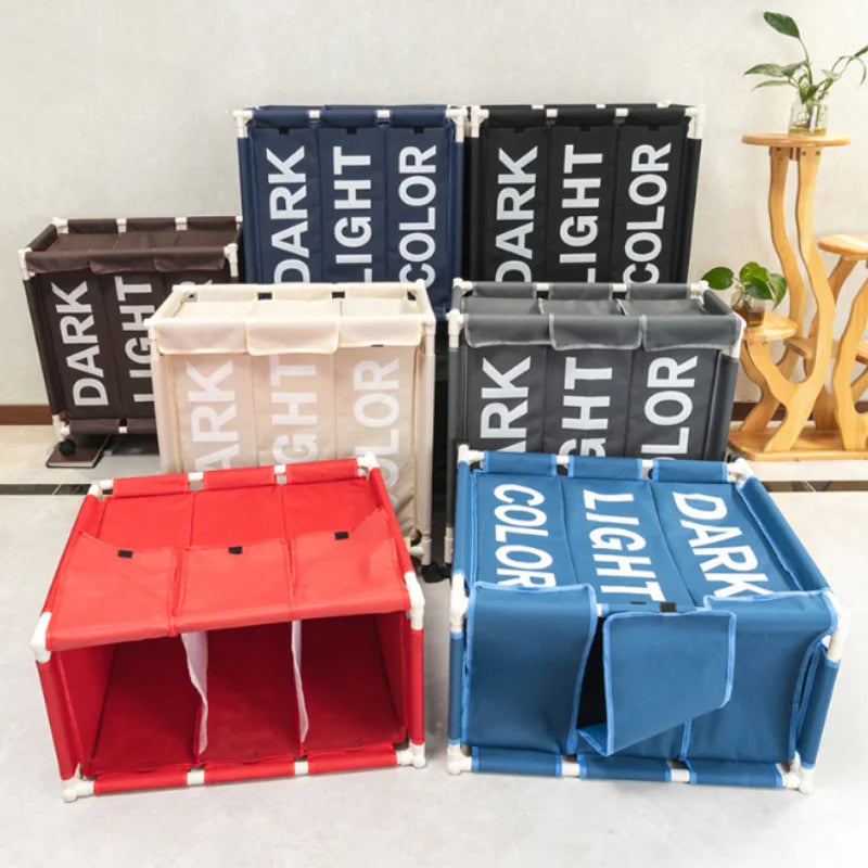 Foldable Laundry Basket Roller Dirty Clothes