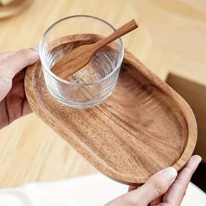 Wooden Serving Tray Elliptical