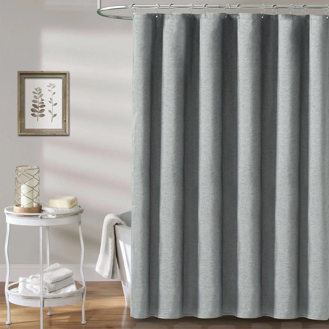 Elegant Imitation Linen Shower Curtain