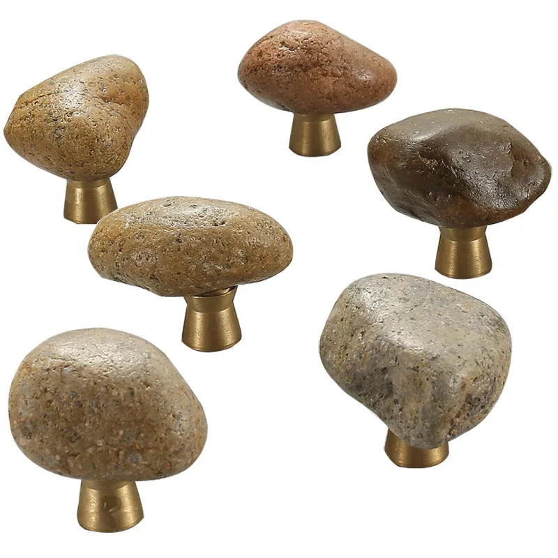 Rural Stone Wardrobe Pull Knobs