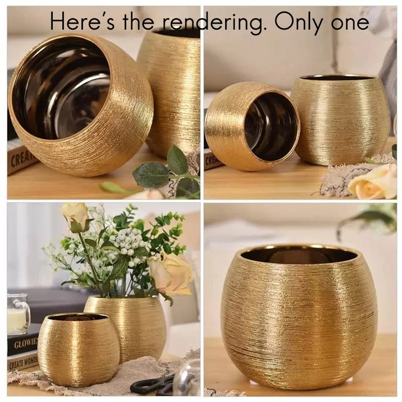 Ceramic Plant Pot Gold