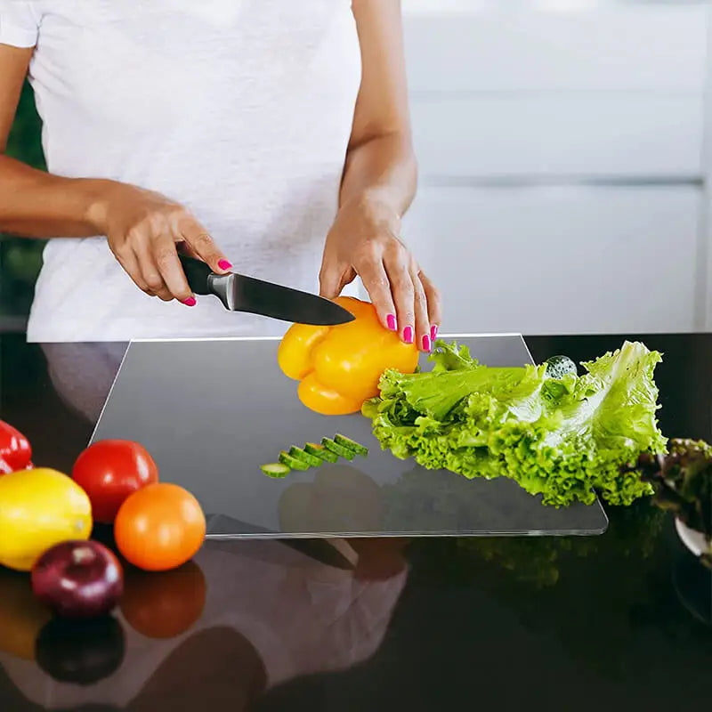 Acrylic Anti-slip Transparent Cutting Board with Lip