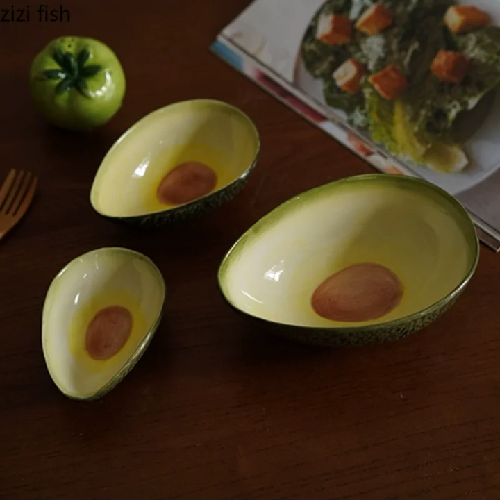 Hand Painted Ceramic Bowls Avocado