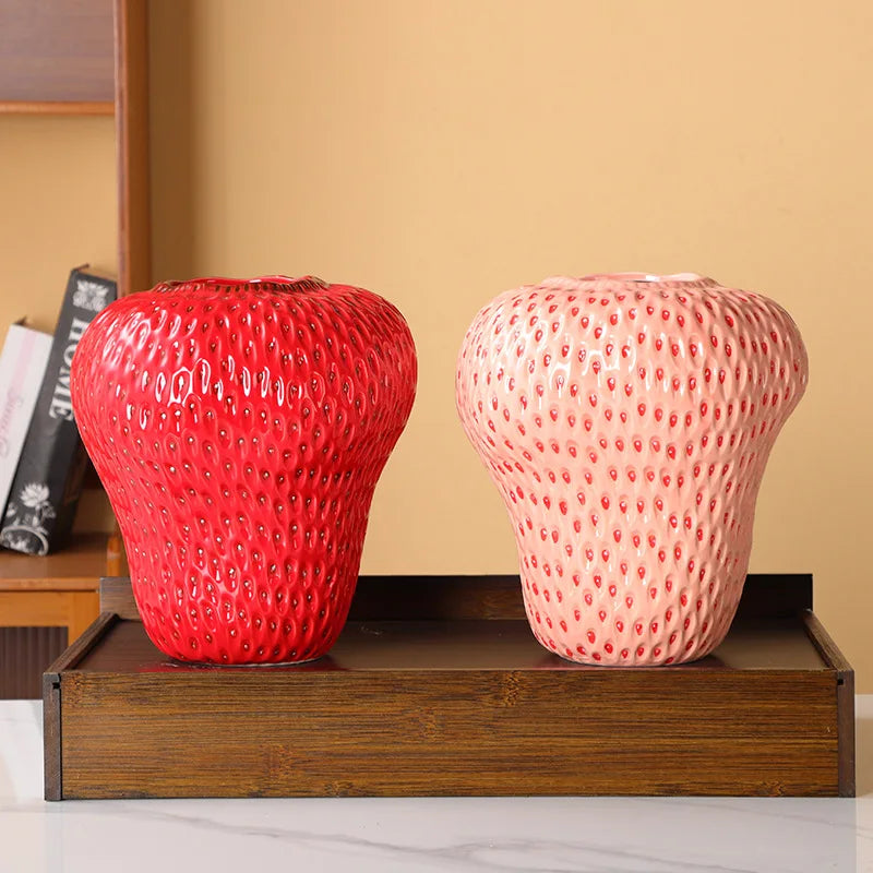 Strawberry Ceramic Vase